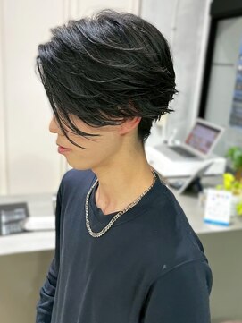 カルマパーマ 毛流れパーマ メンズミディアム 韓国ヘア 20代30代