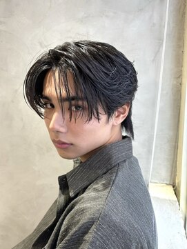 ニコ トウキョウ ロジック(nico TOKYO Logic) フェザーパーマニュアンスパーマメンズセンターパート襟足あり