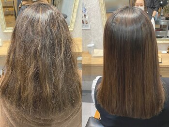 ロッソ 越谷店(Rosso)の写真/感動の手触りとツヤ感!髪質改善矯正で悩みを解消して美髪を手に入れる![髪質改善/越谷/縮毛矯正/カラー]