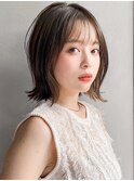 モテ髪艶感こなれヘアくせ毛風カールワンカール薄めバング