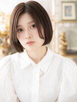 カバーヘア ブリス 北浦和(COVER HAIR bliss)&nbsp;艶髪かきあげバング前下がり切りっぱなしボブh4北浦和20代30代