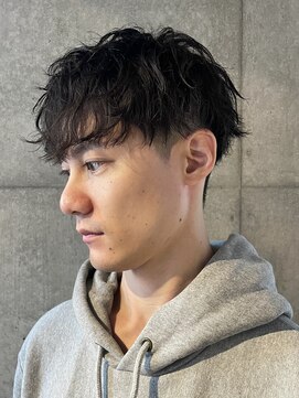 ブルニール 中崎町(BLEUNIR) 無造作マッシュ ツイストスパイラル メンズパーマ 30代