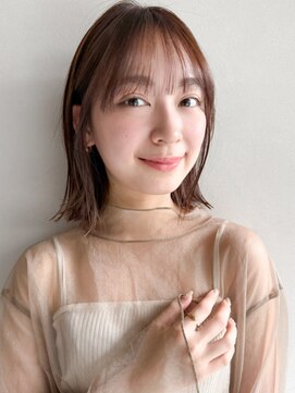 リヤン 表参道(lyann) イメチェン前髪ピンクベージュ外ハネボブa