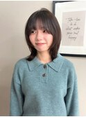 小顔カット/シースルーバング×首元くびれミディで大人可愛く