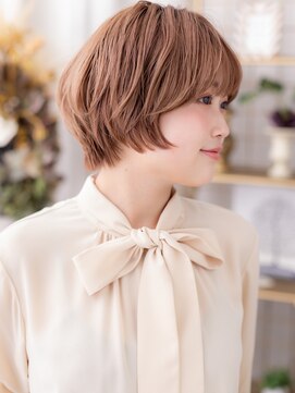 カバーヘア ブリス 上尾西口店(COVER HAIR bliss) ピンクベージュブリーチなし小顔ひし形レイヤーボブ30代上尾Te2