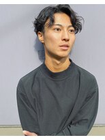 ユノ(juno)&nbsp;メンズグレージュパーマ　＜かき上げ　トランクスヘア＞