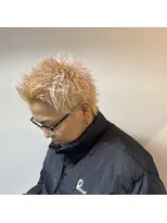 ボルド(MEN'S HAIR SALON BORDO)&nbsp;スパイキーショート 抜きっぱなしブロンドカラー