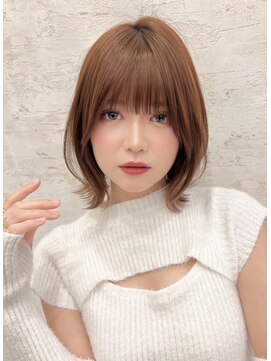 ロンド クラン 岡崎(Lond Clan) 韓国顔周り前髪ボブ×ブリーチしないチョコレートカラー[岡崎]