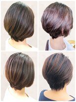 アルファ インタラクティブ エム フラワー(ALUFA interactive.M Flower)&nbsp;髪質改善前下がりボブ大人ボブ脱白髪染めハイライト