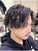 波巻きパーマメンズツイストスパイラルパーマツーブロック