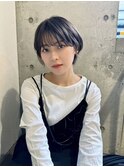 小顔ショートボブ大人セクシーダークカラー
