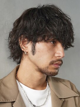 レタッチバイフィフス(RETOUCH by fifth) 波巻きスパイラルパーマメンズマッシュウルフカットメンズパーマ