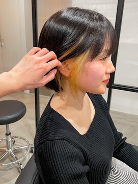 フープヘアー(HOOP.HAIR) インナーカラー/切りっぱなしボブ