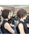 前下がりショート/小顔効果/30代/40代【橋本】