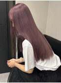 10507秋色ピンクヘアーラベンダーパープル透明感カラー韓国ヘア