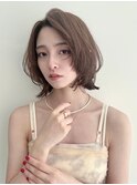 大人可愛い大人美人くすみカラーアッシュグレーベージュ