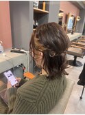 編み込みハーフアップ