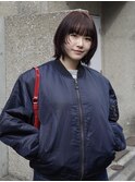 【 松井 隆人 】レイヤーボブ　ボルドー　前髪あり