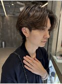 センターパートメンズカットウルフレイヤー原宿