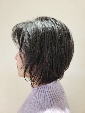 松本平太郎美容室 国立店 30代40代50代×前下がりシャギーボブ