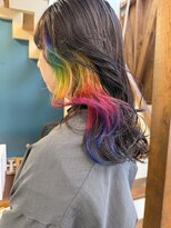 マニア(mania.)&nbsp;インナーカラーレインボー虹色カラフルフェイスフレーミング派手