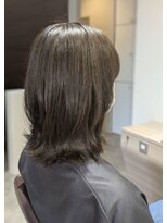 ヘアーズファイン(hair's fine)&nbsp;暗髪オリーブグレー◎ブリーチなし赤み消しミディ