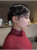ヘアセット ヘアアレンジ タイトヘア ボブヘアセット 結婚式ヘア