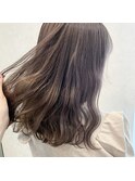 透け感×ツヤミルクティーグレージュ透明感ニュアンスウェーブ