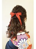 卒業式 ハーフアップ 袴 着付け