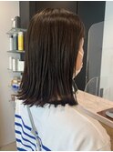 外ハネボブ セミロング ナチュラル オリーブアッシュ
