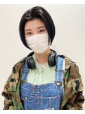 【松戸　石山】かきあげ黒髪ボブ前髪なしぱつっとボブ
