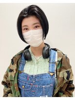 モリオフロムロンドン 松戸店(Morio from London)&nbsp;【松戸　石山】かきあげ黒髪ボブ前髪なしぱつっとボブ