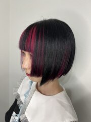 黒髪×ピンクインナーカラー[cerisier 新宿】
