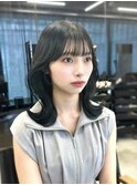 ブルーブラック×くびれミディアム◎ 透ける暗髪ヘア！KAKO