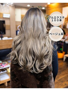 ヘアーメイク ダンス(hair make DANCE) プルエクステダイヤ120本 アッシュ系! 毛先重めで取り付け♪