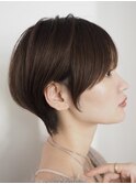 シースルーショート/秋色/耳かけショート/マロンブラウン/小顔