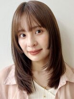 ガーデン 銀座(GARDEN)&nbsp;顔まわりレイヤー/くびれヘア/イメチェン/アプリコットオレンジ