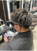 メンズツイストパーマメンズホワイトメッシュブリーチアイブロウ