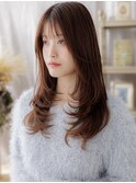 ミストバングチェリーブラウン韓国風巻きc7浦和20代30代40代