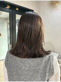 こっくりオリーブブラウンカラー×切りっぱなしロブ