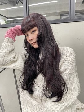 ニコ トウキョウ 渋谷(nico TOKYO) ダブルカラーチェリーレッドピンクブラウン韓国レイヤーロング