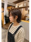 まわりと差がつく小顔ショート×ラベンダーブラウン