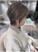 白髪ぼかし白髪ぼかしハイライトショートボブ40代50代心斎橋
