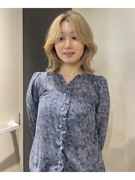 ソワンドゥブレスシエン 堀江店(soin de brace CIEN) 韓国風ミディアムレイヤーblonde milk tea