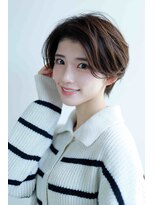 ムウ 難波(MOU)&nbsp;ボブクールショート前髪イメチェンピンクベージュ30代40代50代