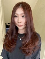 ローレンジウ(LOREN JU)&nbsp;着物ヘア/ダークアッシュ/ミディアムレイヤーカット/名古屋名駅