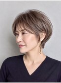 白髪ぼかし脱白髪染め大人ショート40代50代60代