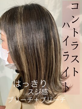 スイート ヘアデザイン(Suite HAIR DESIGN) 20代30代★ダーク艶カラー×シルバーベージュハイライト