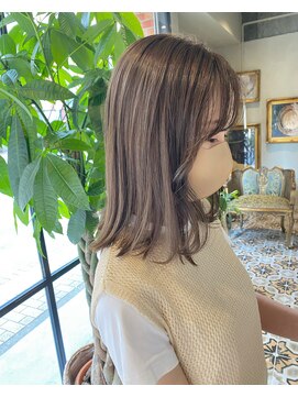 ユノ(juno) 【シオガマ】伸ばしかけロブとくすみベージュ*