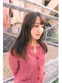 ナチュラルベージュブラウンのロングレイヤー